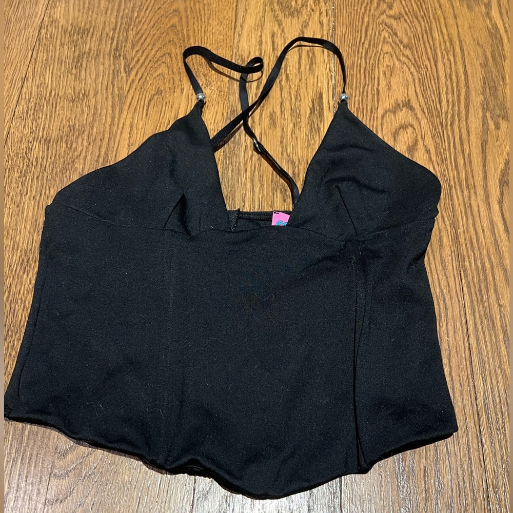 Edikted black cropped tank top